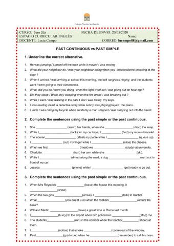 Past Simple- Past Continuous