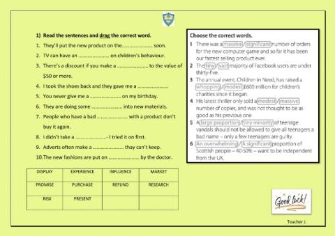 Consumerism and amounts