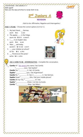 2nd Juniors - Revision Verb to be