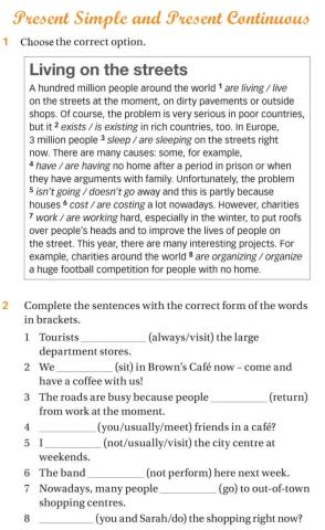 Present Simple and Present Continuous