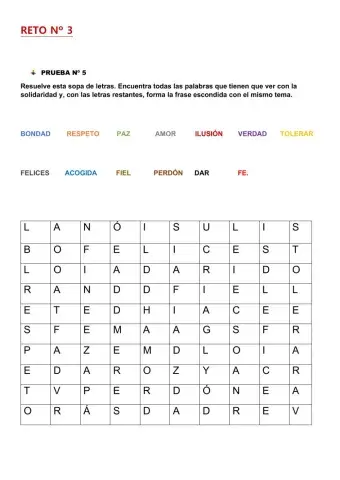 Sopa letras solidaria