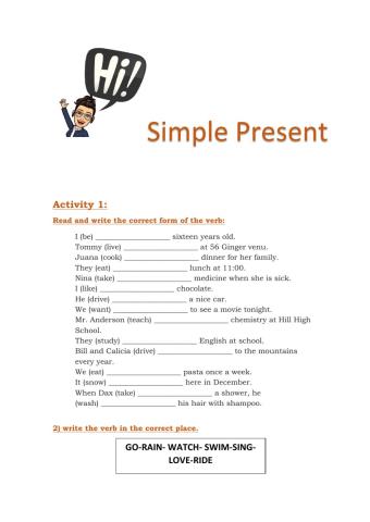 Simple present tense