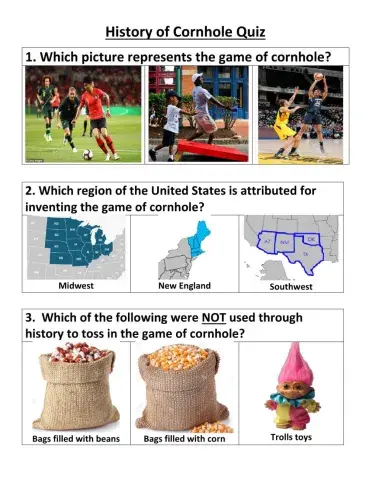 History of the game Cornhole quia