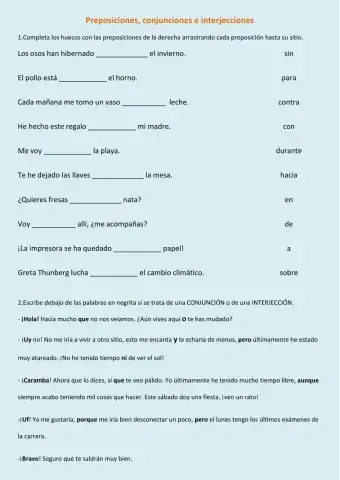 Preposiciones, conjunciones e interjecciones