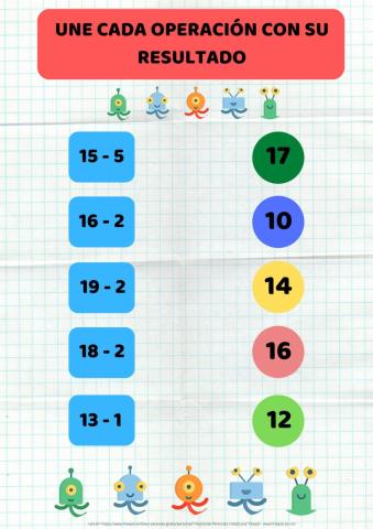 Une con el resultado correcto 4