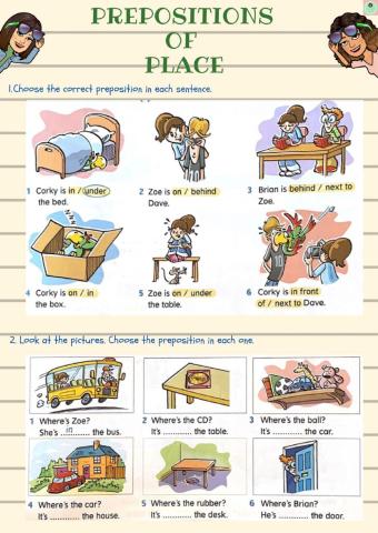 Prepositions of place