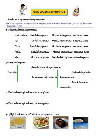 Sustancias puras y mezclas.