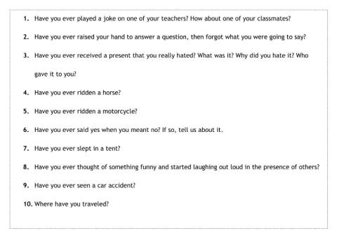 Questions have you ever