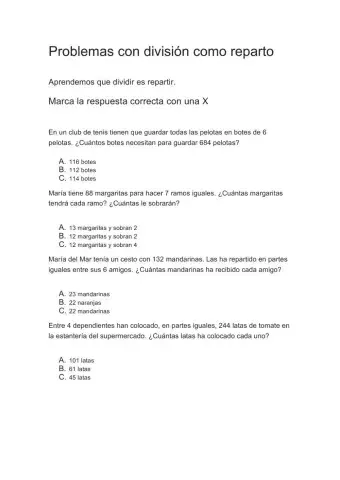 Problemas de división