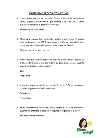Problemas proporcionalidad