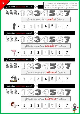 ¿Cuántas palabras oyes? (S)