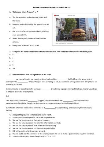 Food and simple present