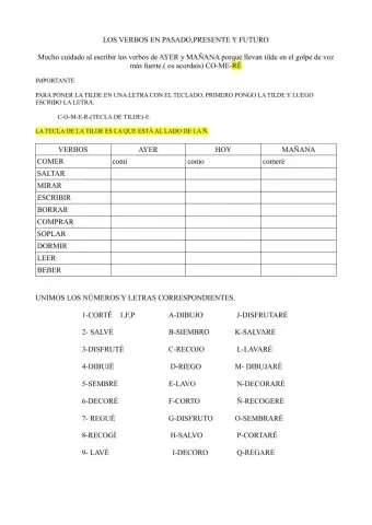Verbos en pasado,presente y futuro 2