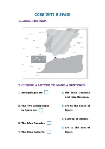 2º ccss map of spain ficha interactiva