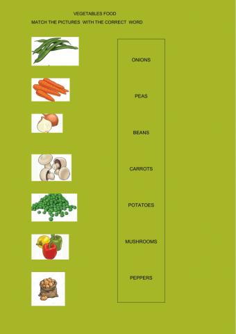 Vegetables vocabulary