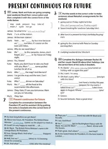 TP 6 Present continuous for future