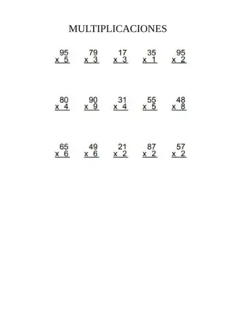 Multiplicaciones por una cifra