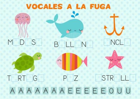 Vocales a la fuga, motivos marinos.