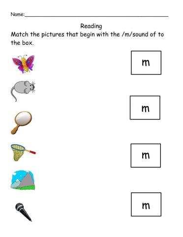 Beginning Sound Letter M