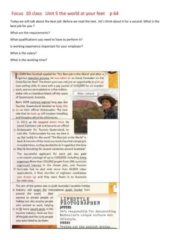 The job of my dreams