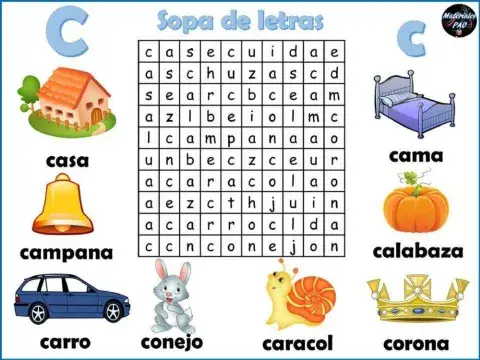 Sopa de letras de la letra C