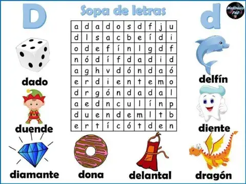 Sopa de letras de la letra D
