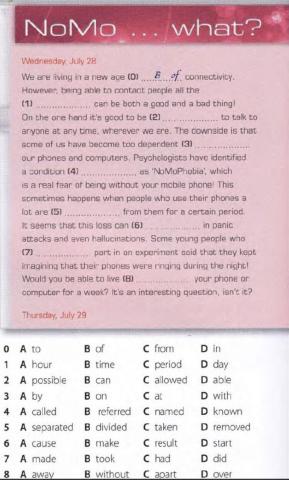 Multiple Choice Cloze - Nomophobia