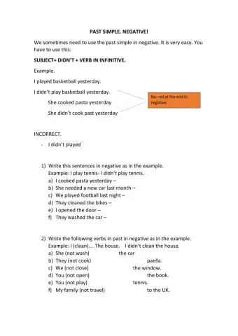 Past simple negative