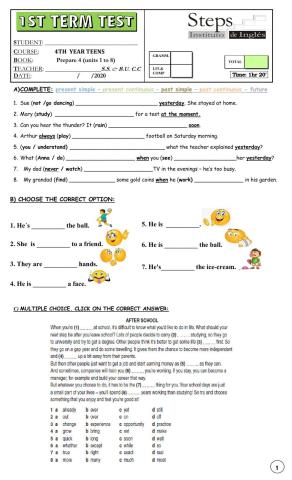 1ST TERM TEST (1-8) PREPARE 4