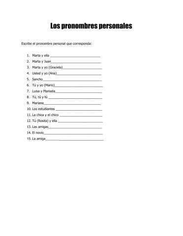 Pronombres Personales
