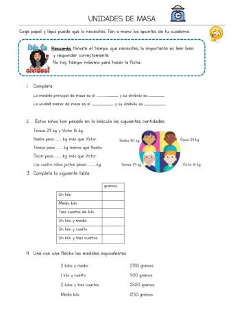 REPASO MEDIDAS DE MASA