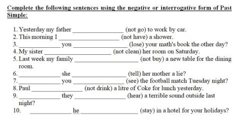 PAST SIMPLE-  negative- interrogative - 4TO C