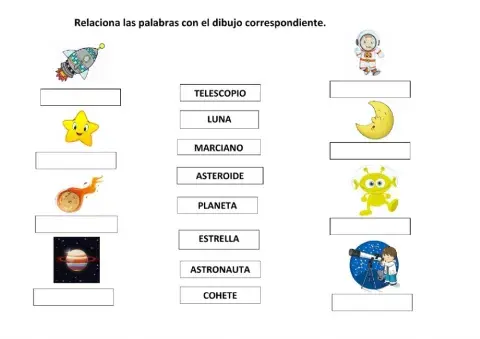 Relaciona la palabra con el dibujo.