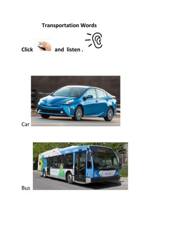 Transportation vocab