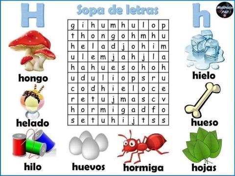 Sopa de letras de la letra H