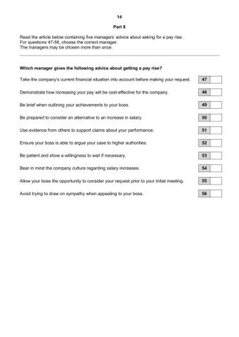 Cae reading mock test part 4