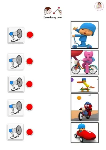 Escucha las frases y une.