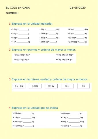 Unidades de masa y capacidad