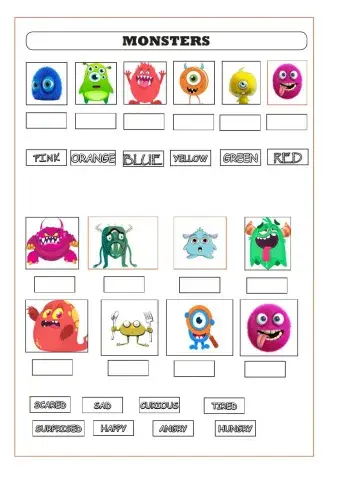 Monsters-adjectives-colours