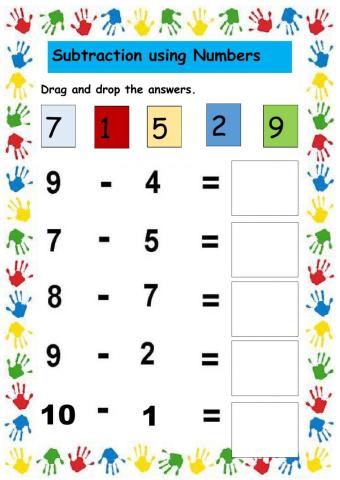Subtraction using Numbers