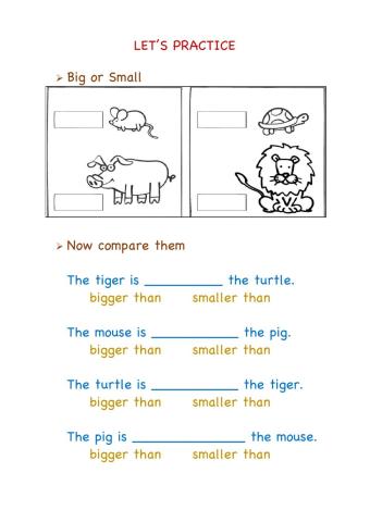 Comparatives: big and small