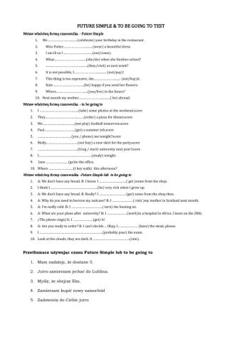 Future simple & to be going to