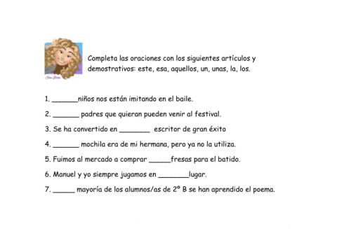 Los artículos y demostrativos