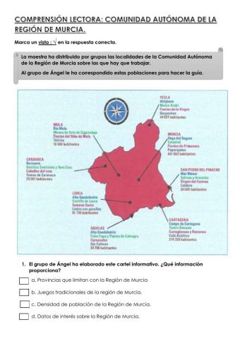 COMPRENSIÓN LECTORA REGIÓN DE MURCIA