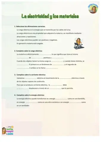 Naturales. La electricidad y los materiales