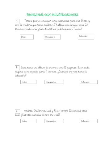 Problemas con multiplicaciones