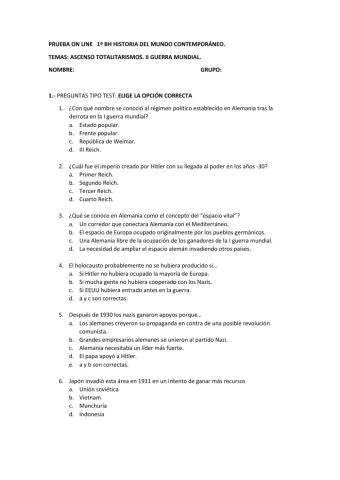 Fascismos y II guerra mundial