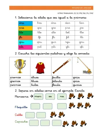 Refuerzo del lenguaje 3