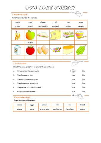 Countable and uncountable food