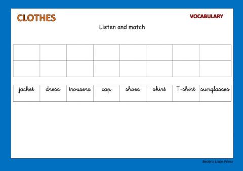 Listen and match (clothes vocabulary)